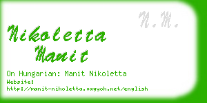 nikoletta manit business card